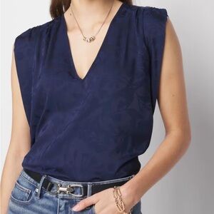 White House Black Market Navy Blouse
